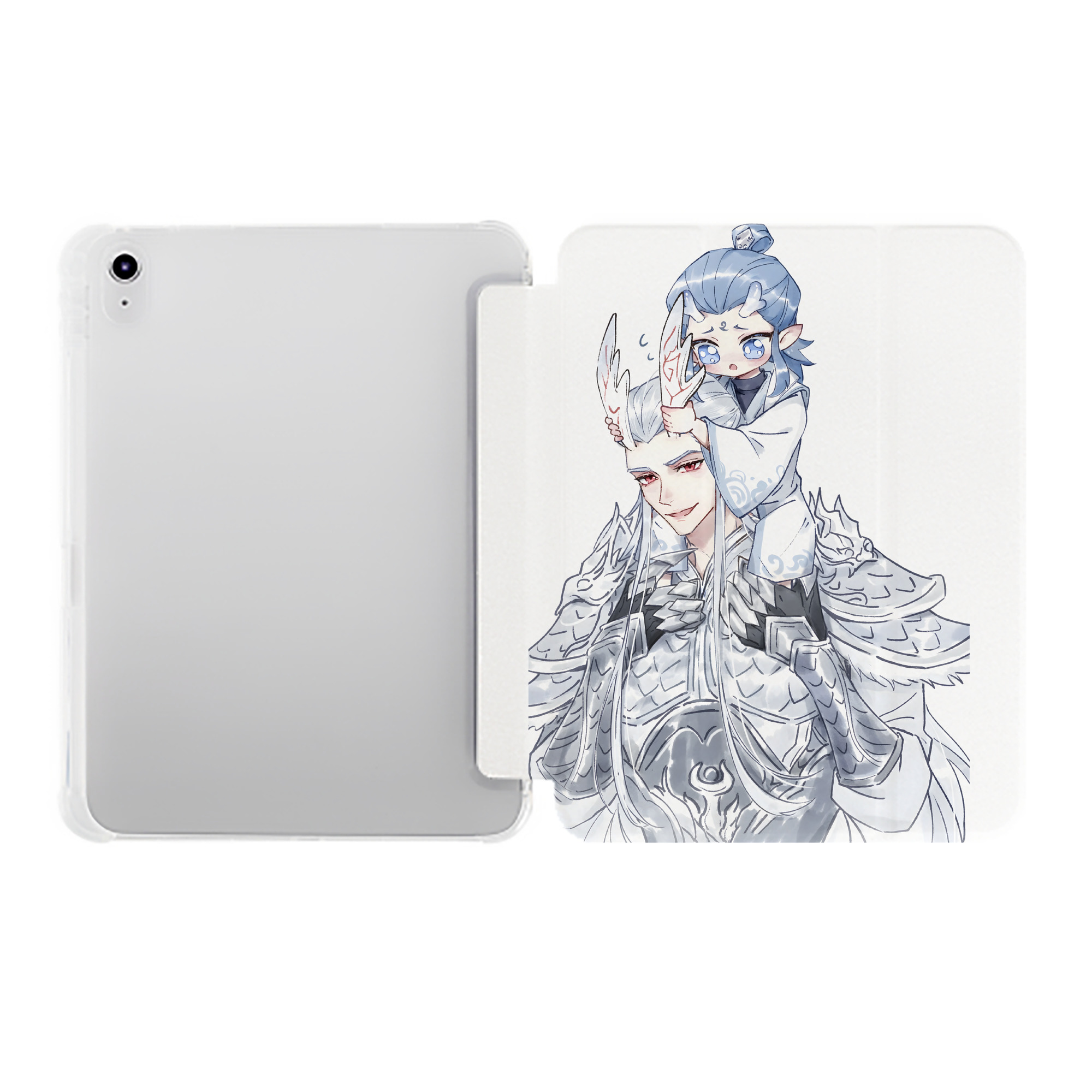 （画像用） Ne Zha 2 ナタ 魔童の大暴れ IPad ケース ペン収納付き 三つ折りスタンド PUレザー×シリコン 対応機種9.5/10.5/10.9インチ